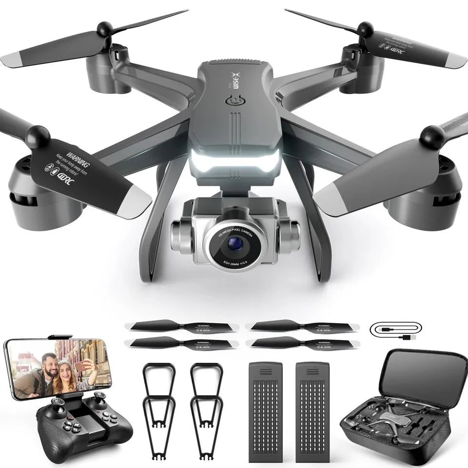 4DRC V14 RC Drone WIFI FPV 4K HD Wide Angle Dual Camera Quadcopter Portable with Bag ,2 Batteries Drone For Beginner,Headless Mode,Gesture Photo