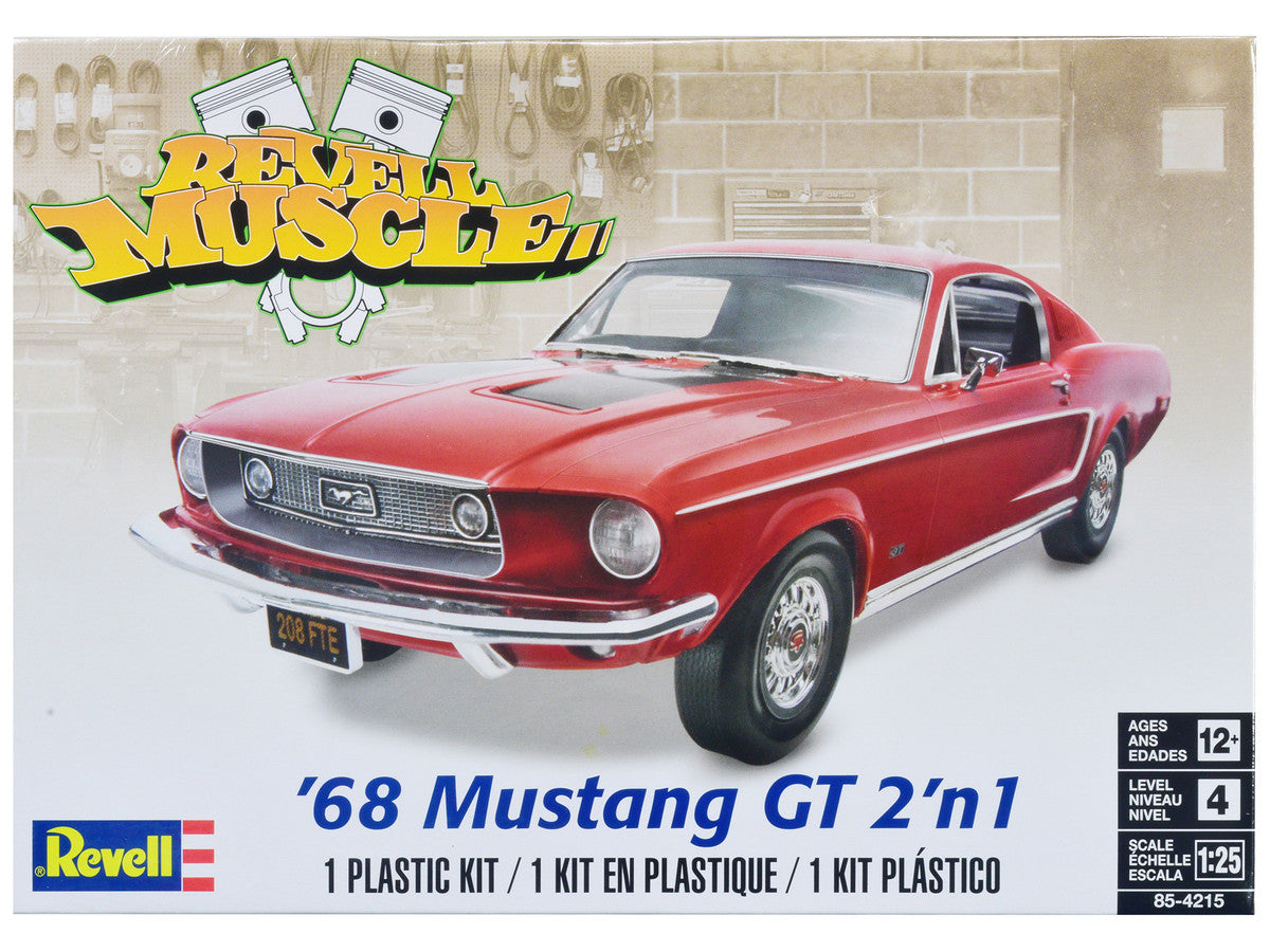 1968 Ford Mustang GT 2-in-1 Kit "Revell Muscle" 1/25 Scale Plastic Model Kit by Revell