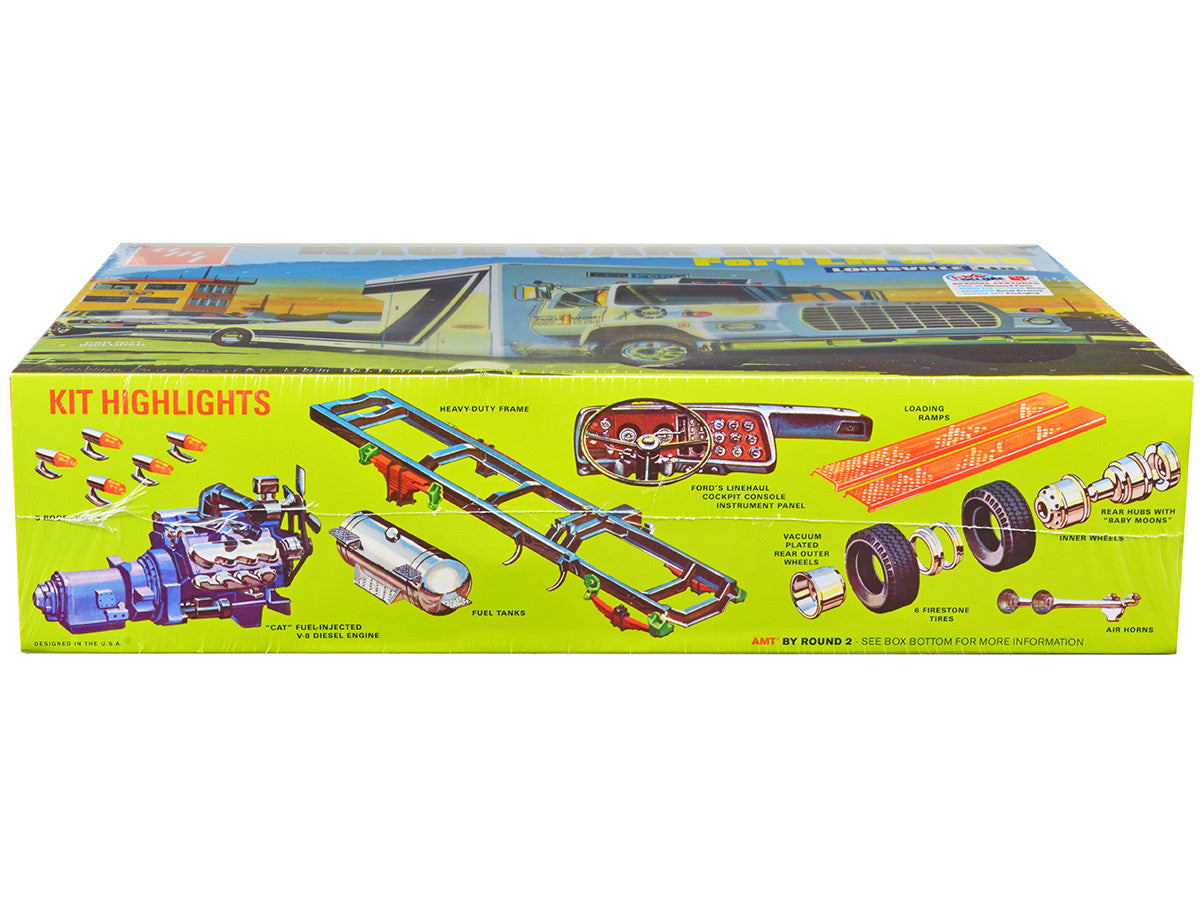 Ford LN 8000 Race Car Hauler Louisville Line 1/25 Scale Model by AMT