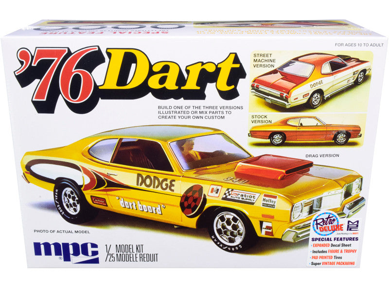 1976 Dodge Dart Sport with Two Figurines 3 in 1 Kit 1/25 Scale Plastic Model Kit by MPC