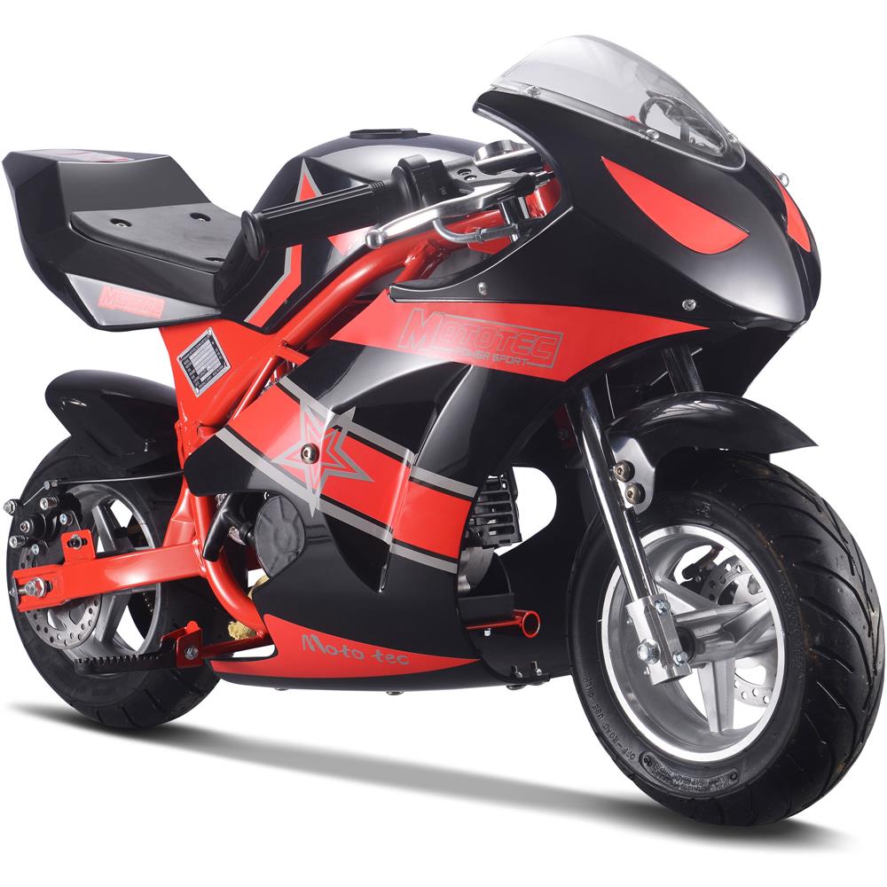 MotoTec Gas Pocket Sport Bike GT 49cc 2-Stroke Red