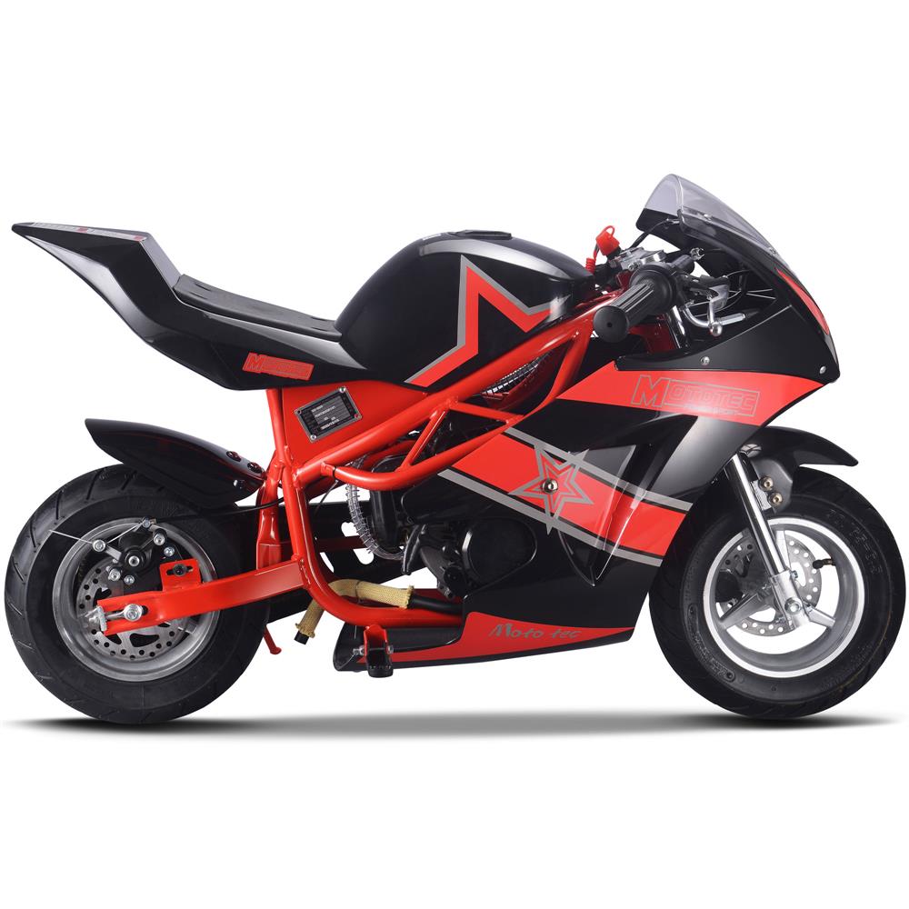 MotoTec Gas Pocket Sport Bike GT 49cc 2-Stroke Red