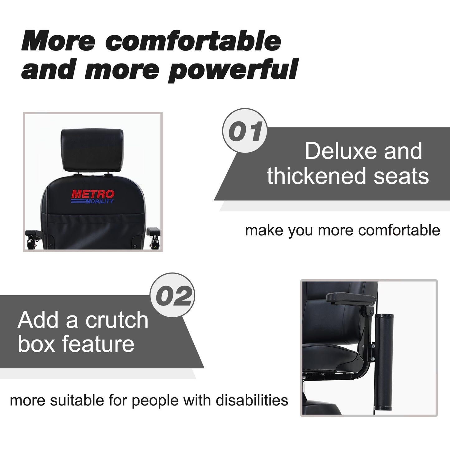 MAX PLUS GREY 4 Wheels Outdoor Compact Mobility Scooter with 2pcs*20AH Lead acid Battery, 16Miles, USB Charger Port & Cup Holders, 300W Motor