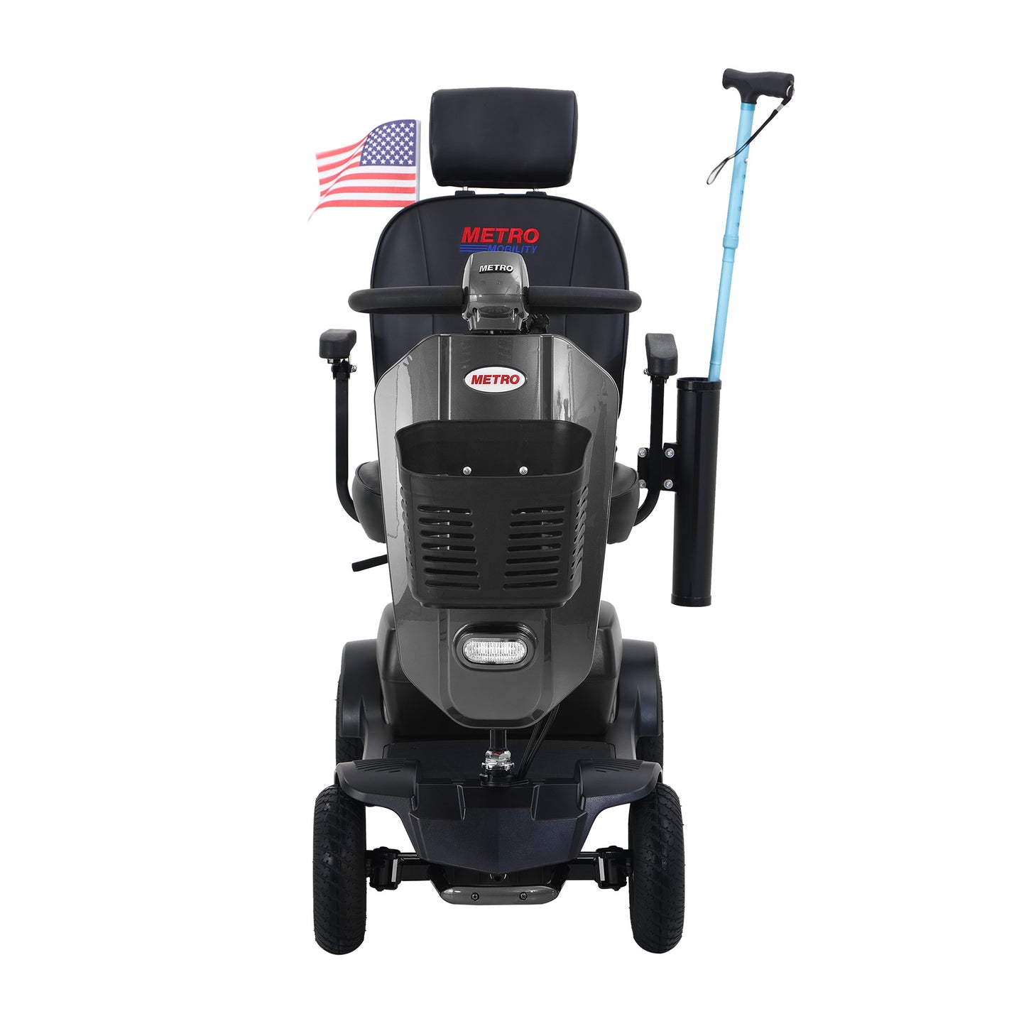 MAX PLUS GREY 4 Wheels Outdoor Compact Mobility Scooter with 2pcs*20AH Lead acid Battery, 16Miles, USB Charger Port & Cup Holders, 300W Motor