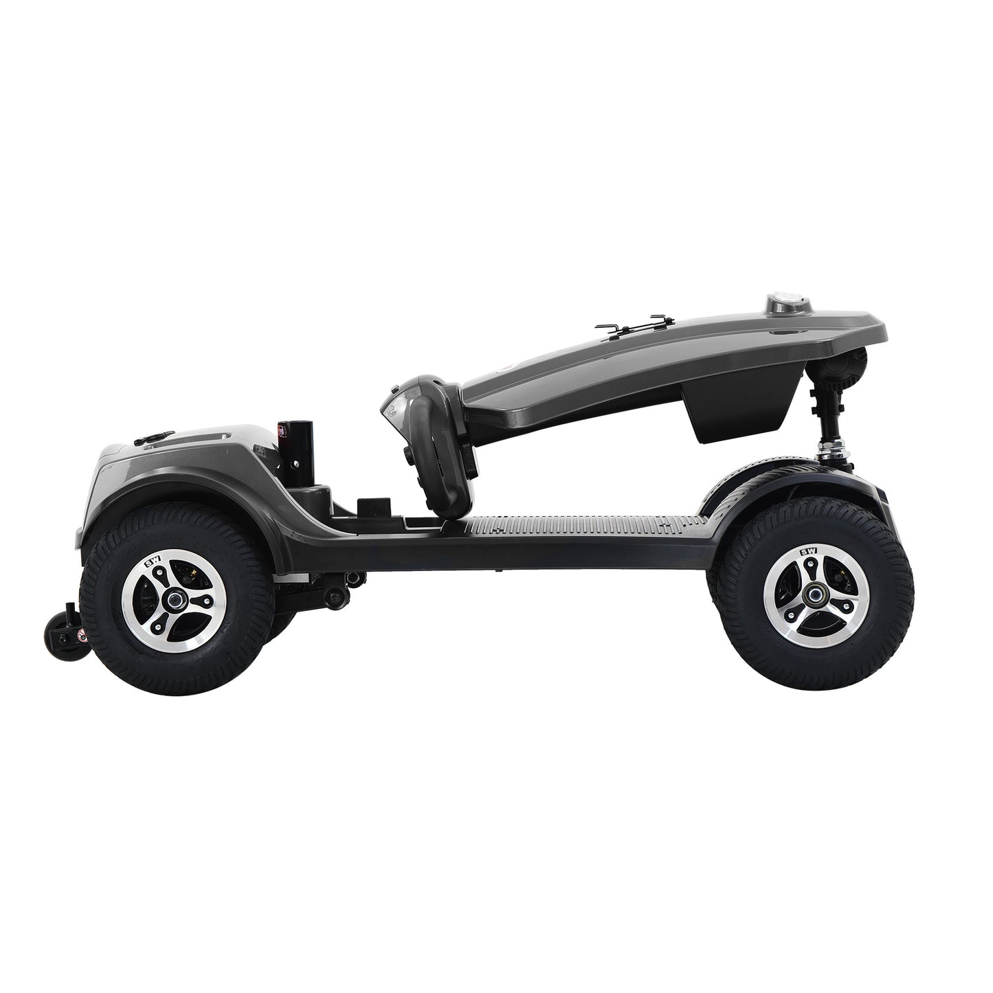 MAX PLUS GREY 4 Wheels Outdoor Compact Mobility Scooter with 2pcs*20AH Lead acid Battery, 16Miles, USB Charger Port & Cup Holders, 300W Motor