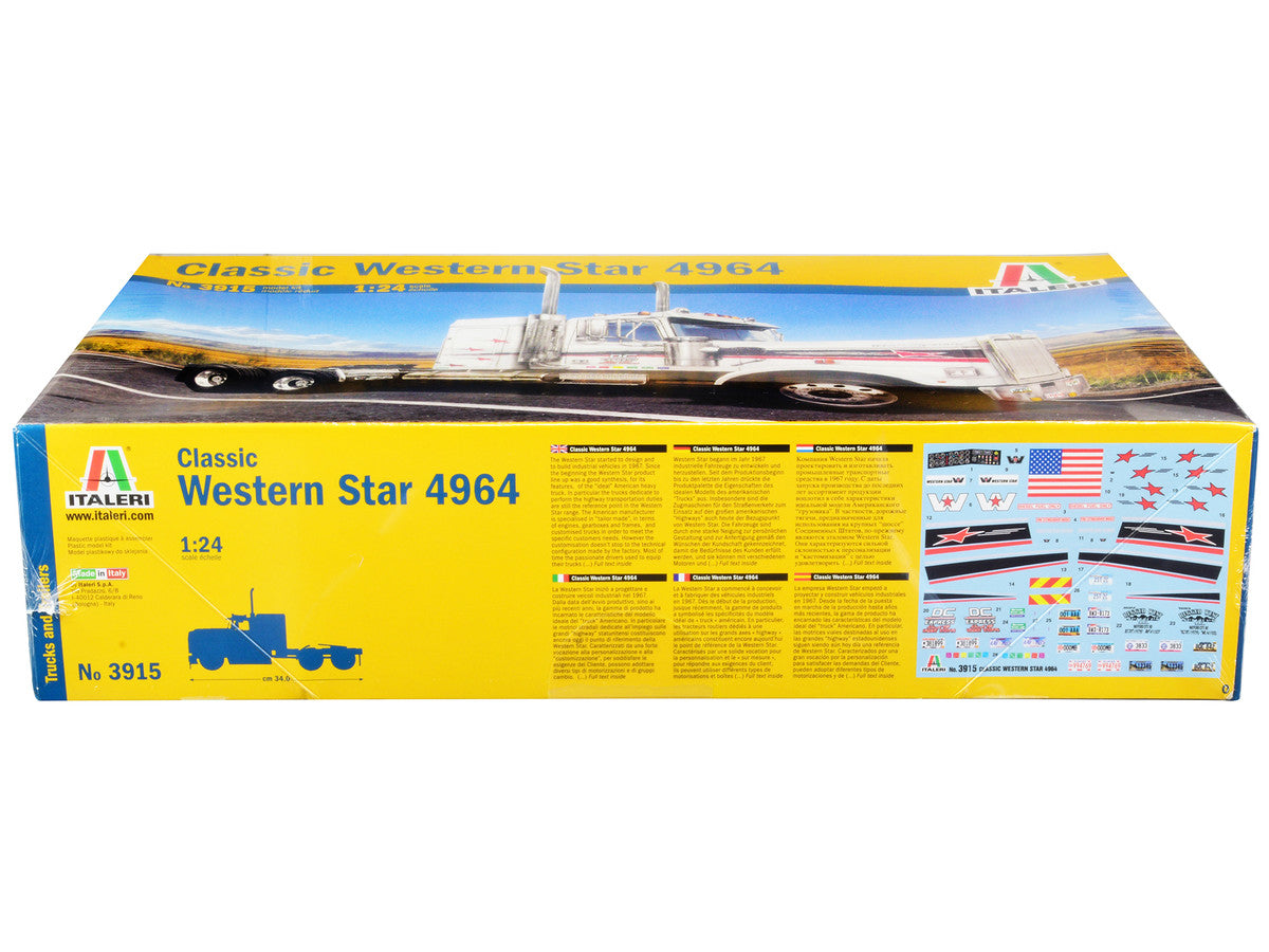 Western Star Classic 4964 Truck Tractor 1/24 Scale Plastic Model Kit by Italeri