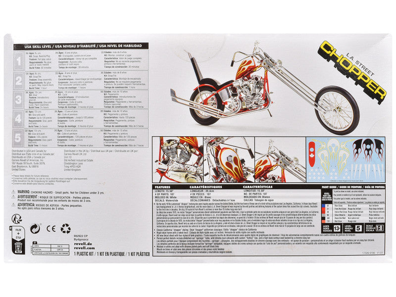 Revell LA Street Chopper Motorcycle 1/8 Scale Model Kit by Revell