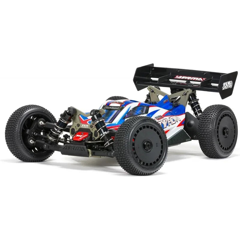 ARRMA 1/8 TLR Tuned Typhon 6S 4WD BLX Buggy RTR (Battery and Charger Not Included), Red/Blue, ARA8406, Electric Kit