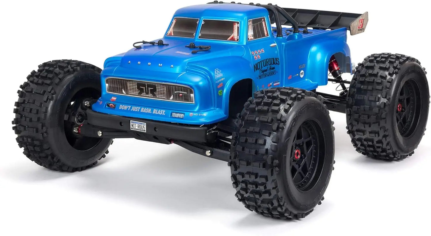 ARRMA 1/8 Notorious 6S V5 4WD BLX Stunt RC Truck with Spektrum Firma RTR (Transmitter and Receiver Included, Batteries and Charger not included)