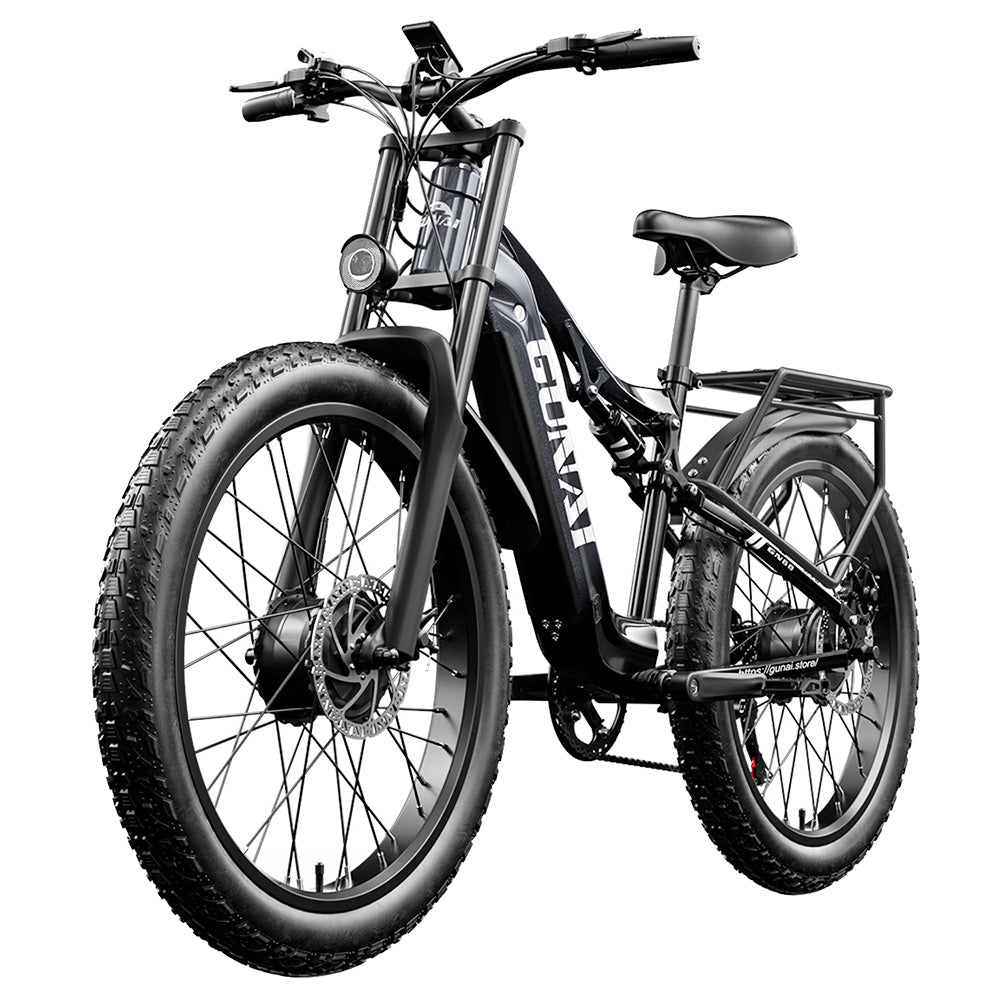 GUNAI GN68 Electric Bike, 2*1000 Motor, 48V 17.5Ah Battery, 26*3.0-inch Fat Tires, 50km/h Max Speed, 60miles Max Range