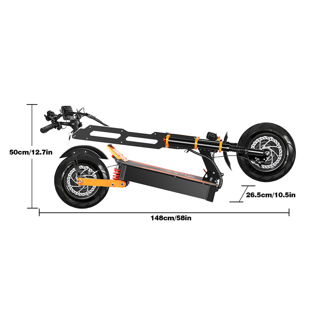 TOURSOR X8P Electric Scooter 60V 38.8AH Battery 4000W*2 Dual Motors 14inch Off-Road Tires 110KM Max Mileage 200KG Max Load Folding E-Scooter Black/Orange