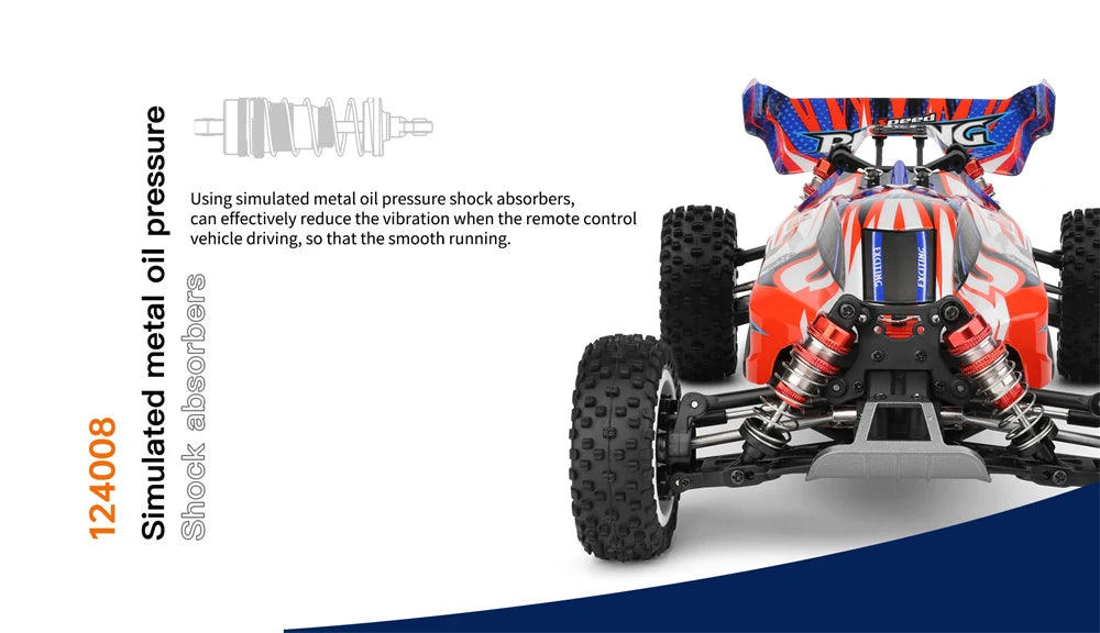 Wltoys 124008 RTR 1/12 Scale 2.4G 4WD 3S Brushless RC Buggy 60km/h Off-Road Climbing High Speed Full Proportional Vehicle Model