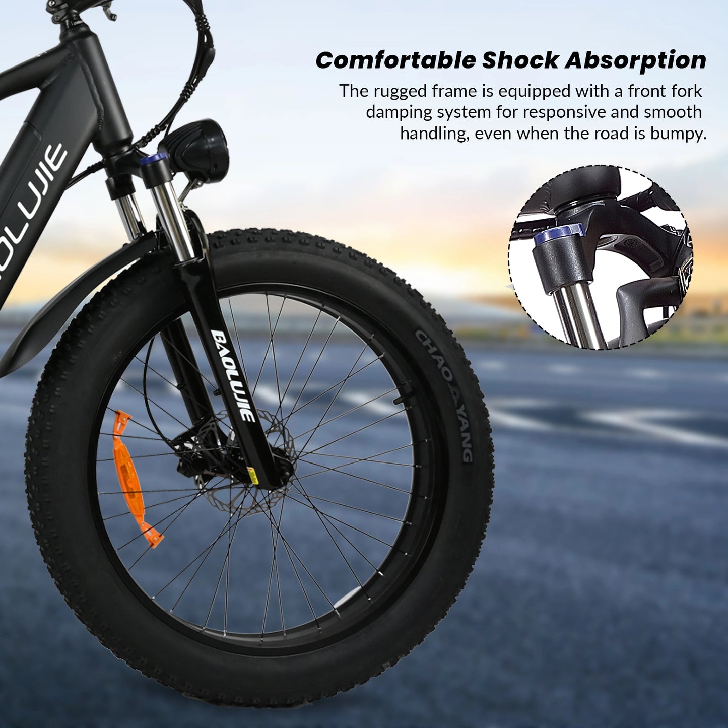 48V 12AH Lithium Battery Outdoor 500W Fat tire Electric Mountain Ebike Shimano 8 Speed Gears Black