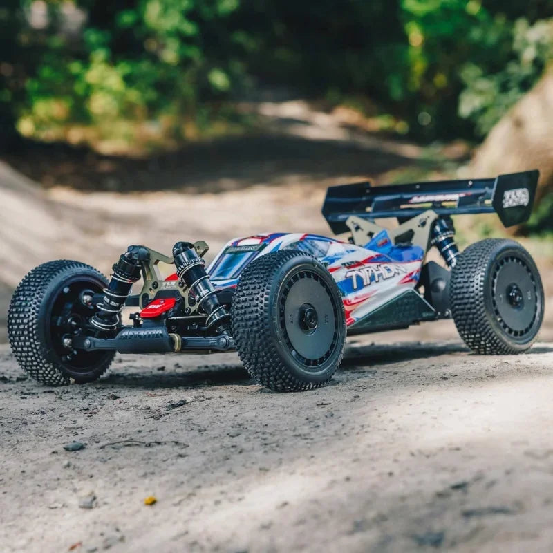 ARRMA 1/8 TLR Tuned Typhon 6S 4WD BLX Buggy RTR (Battery and Charger Not Included), Red/Blue, ARA8406, Electric Kit