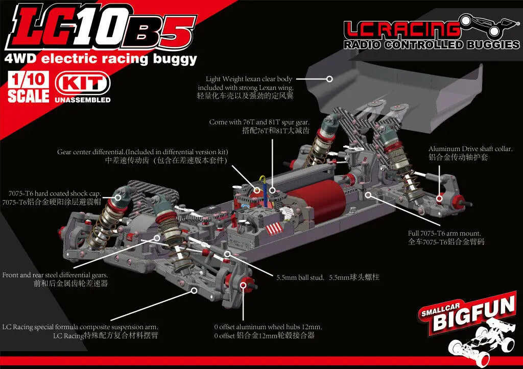 LC Racing 1/10 LC10B5 4WD Competition Spec Buggy Kit