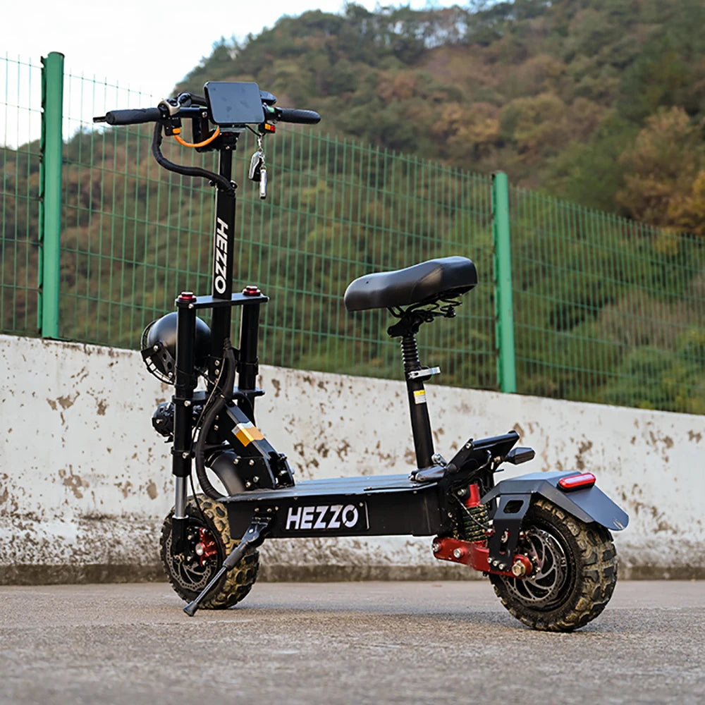 HEZZO 60V 6000W 45Ah NFC Electric Scooter Dual Motors Escooter Powerful Off Road Folding Moped Scooter