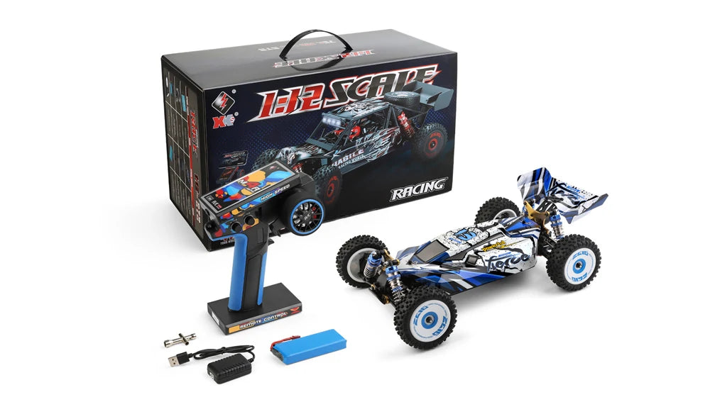 Wltoys 1/12 Scale 124017 V2 Brushless Upgraded 4300KV Motor 0.7M 19T RTR 2.4G 4WD 70km/h RC Buggy Vehicle Metal Chassis Model