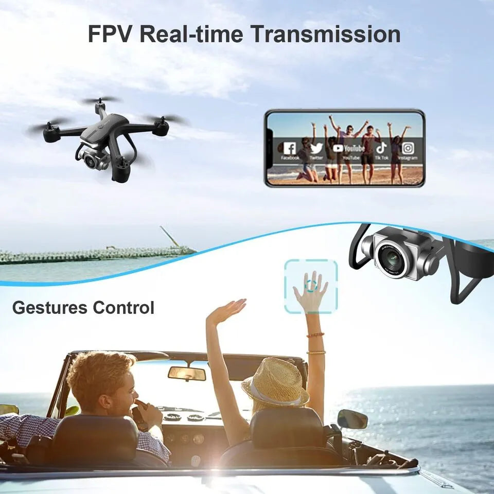 4DRC V14 RC Drone WIFI FPV 4K HD Wide Angle Dual Camera Quadcopter Portable with Bag ,2 Batteries Drone For Beginner,Headless Mode,Gesture Photo