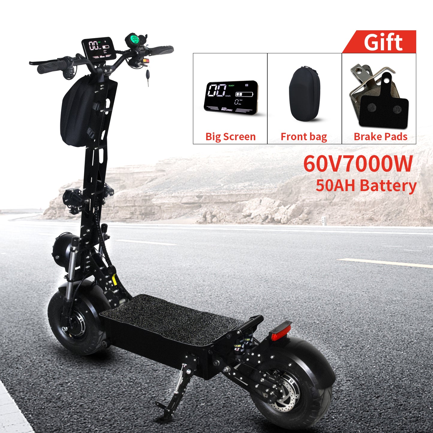 Maxfind G5 PRO Electric Scooter 43.2V 15AH Samsung Battery 750W*2 Dual Motors 10inch Tires 60KM Max Mileage 120KG Max Load Folding E-Scooter Black