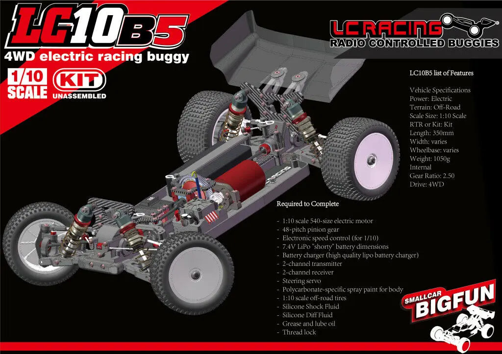 LC Racing 1/10 LC10B5 4WD Competition Spec Buggy Kit