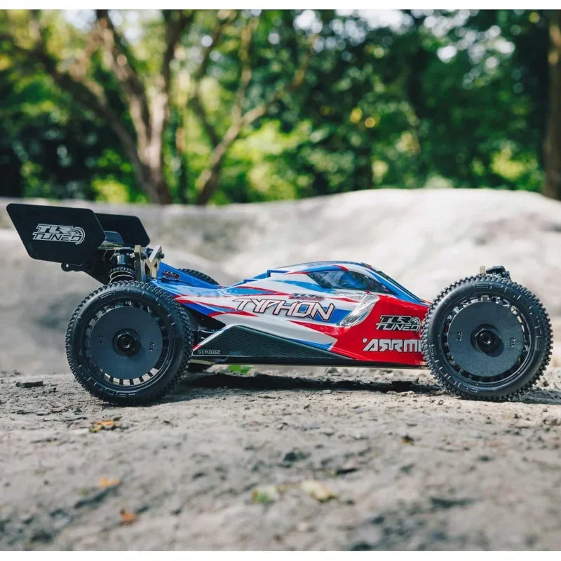 ARRMA 1/8 TLR Tuned Typhon 6S 4WD BLX Buggy RTR (Battery and Charger Not Included), Red/Blue, ARA8406, Electric Kit