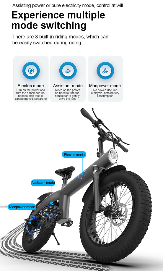 750W electric trail bike. 7 speed mechanical variable speed 25km / h speed power 70-75km vertical pole folding load 100kg charge 5-6h climb 15° Black