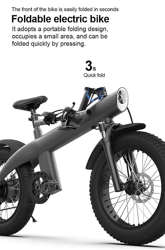750W electric trail bike. 7 speed mechanical variable speed 25km / h speed power 70-75km vertical pole folding load 100kg charge 5-6h climb 15° Grey