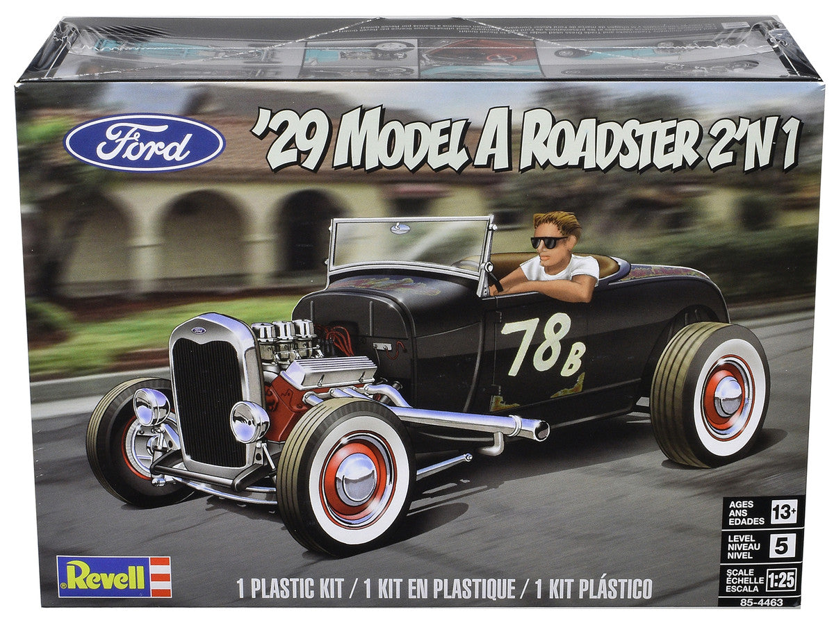 Model Kit 1929 Ford Model A Roadster 2-in-1 Kit 1/25 Scale Model by Revell