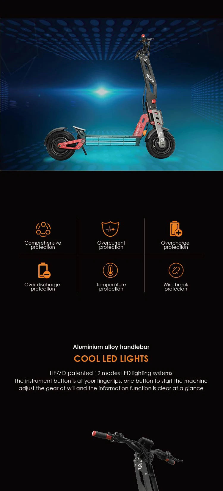 HEZZO 60v 8000w Electric off-road F9 40ah Lithium Battery dual motor NFC Escooter Fat Tire 100km/h LCD