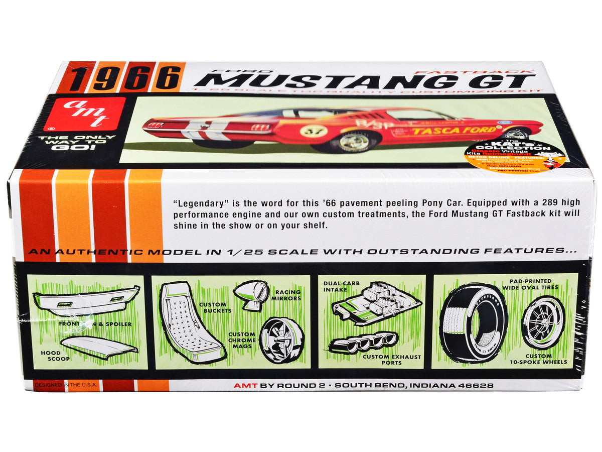 1966 Ford Mustang GT Fastback 1/25 Scale Plastic Model Kit by AMT