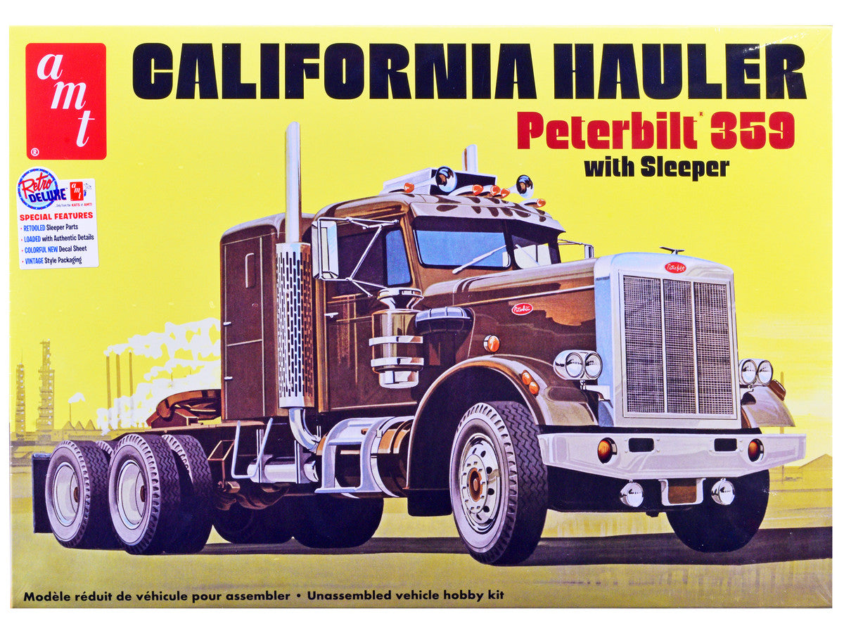 Peterbilt 359 California Hauler with Sleeper Cab 1/25 Scale Plastic Model Kit by AMT