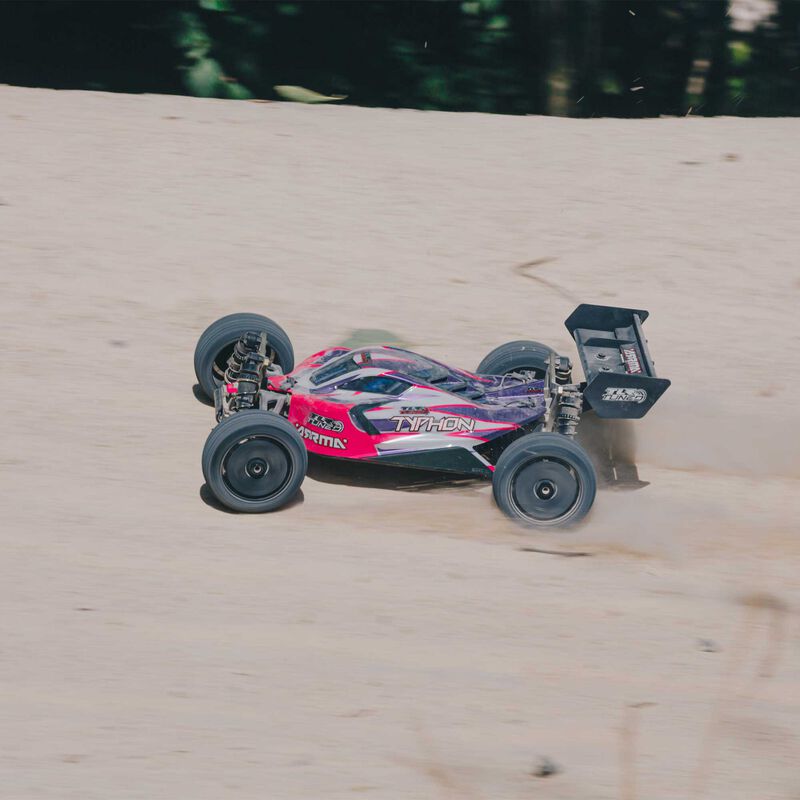 ARRMA 1/8 TLR Tuned Typhon 4WD Roller Buggy, Pink/Purple, ARA8306