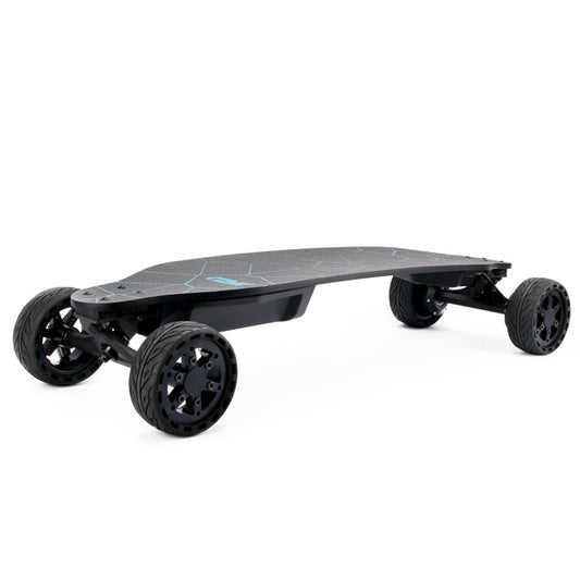 All terrain dual 1000*2 hub motor electric skateboard with 32mph max speed; 25miles range; 9600mah battery