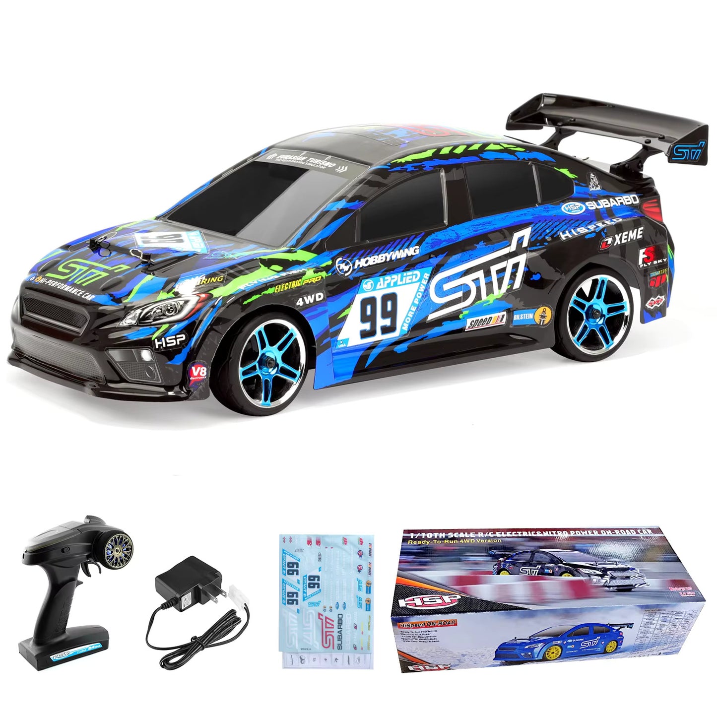 HSP RTR Racing Drift SUBARBO Car 4WD 1:10 Electric Brushed on Road Car 4x4 vehicle High Speed Hobby Remote Control Car