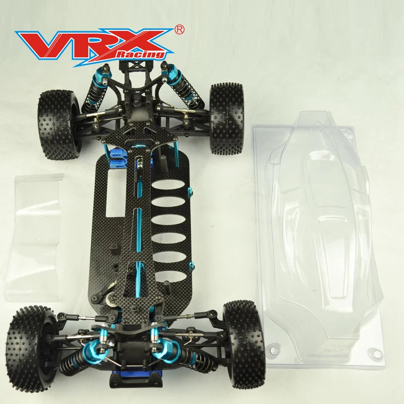 VRX SPIRIT Pro Buggy 1/10 Scale RC Car Roller Kit RH1017P-K Carbon Fiber Chassis Without Electronics, With RC Car Clear Body