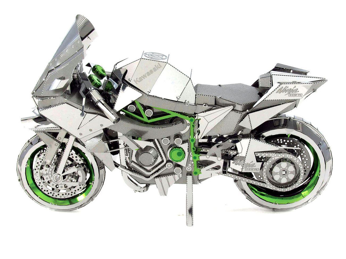 Kawasaki Ninja H2R Motorcycle (Expert Difficulty) Steel Model Kit by Metal Earth