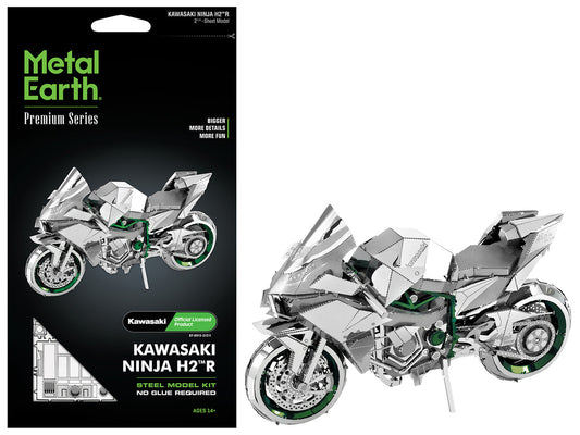 Kawasaki Ninja H2R Motorcycle (Expert Difficulty) Steel Model Kit by Metal Earth