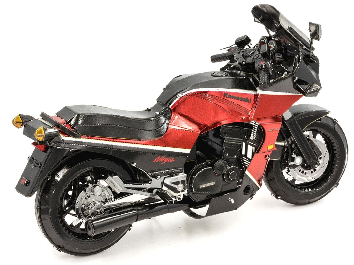 Kawasaki GPz900R Motorcycle Red and Black (Challenging Difficulty) Steel Model Kit by Metal Earth