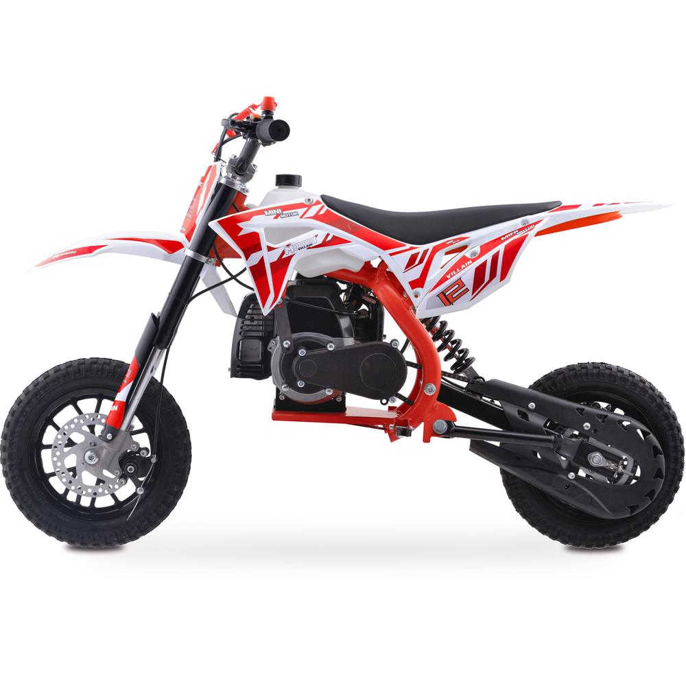 MotoTec Villain 52cc 2-Stroke Kids Gas Dirt Bike Red