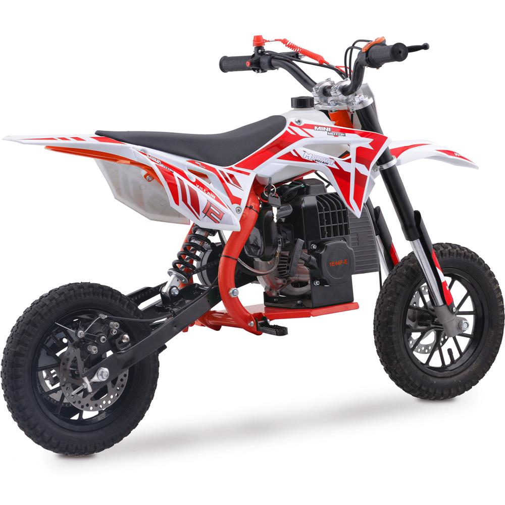 MotoTec Villain 52cc 2-Stroke Kids Gas Dirt Bike Red