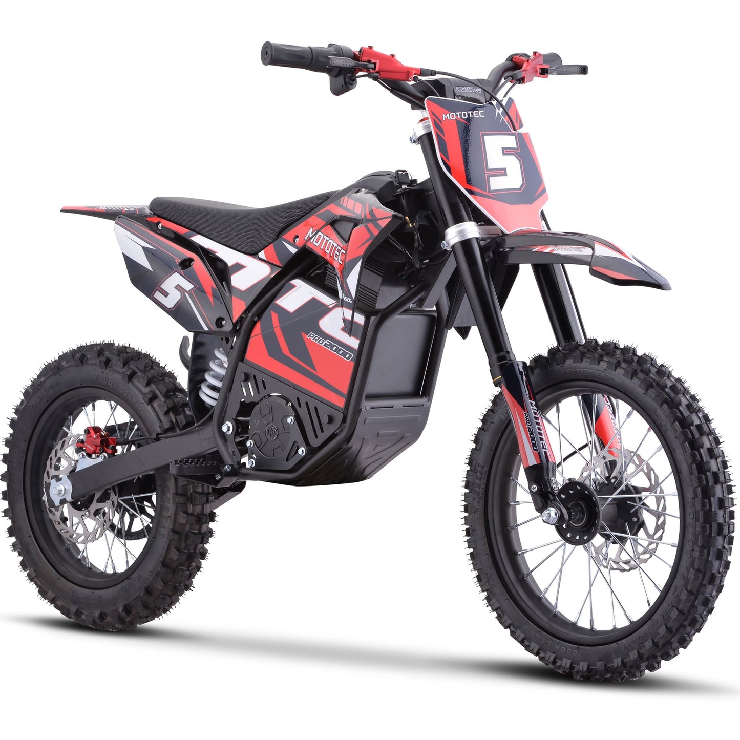 MotoTec 60v Pro Electric Dirt Bike 2000w Lithium Red