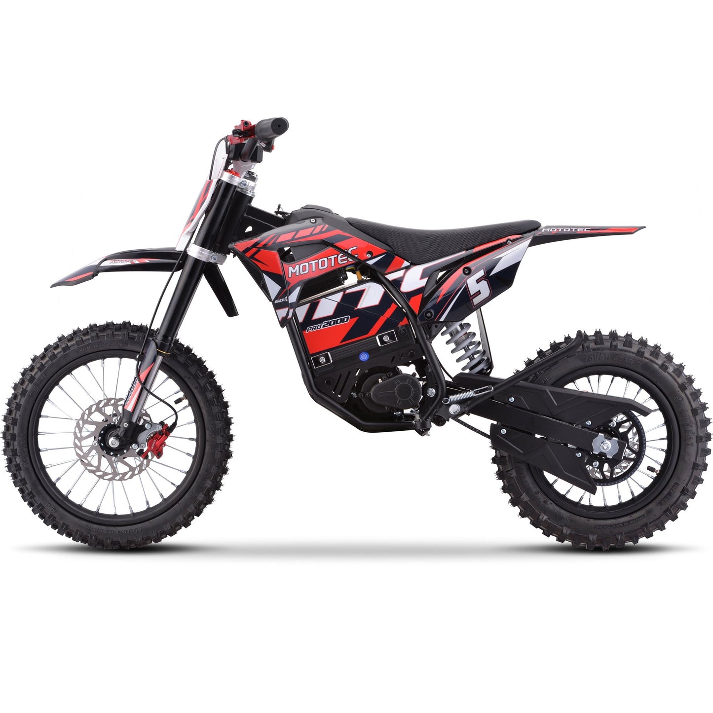 MotoTec 60v Pro Electric Dirt Bike 2000w Lithium Red