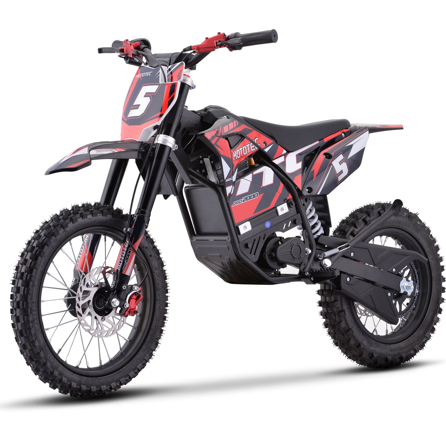 MotoTec 60v Pro Electric Dirt Bike 2000w Lithium Red