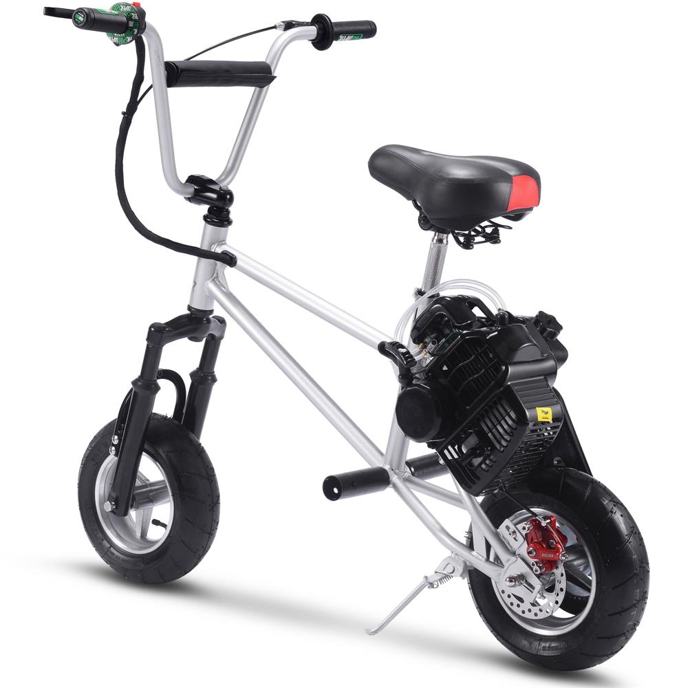 MotoTec 49cc Gas Minibike V2 Silver