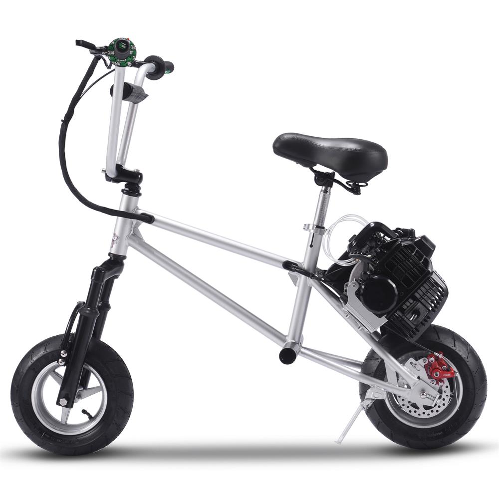 MotoTec 49cc Gas Minibike V2 Silver