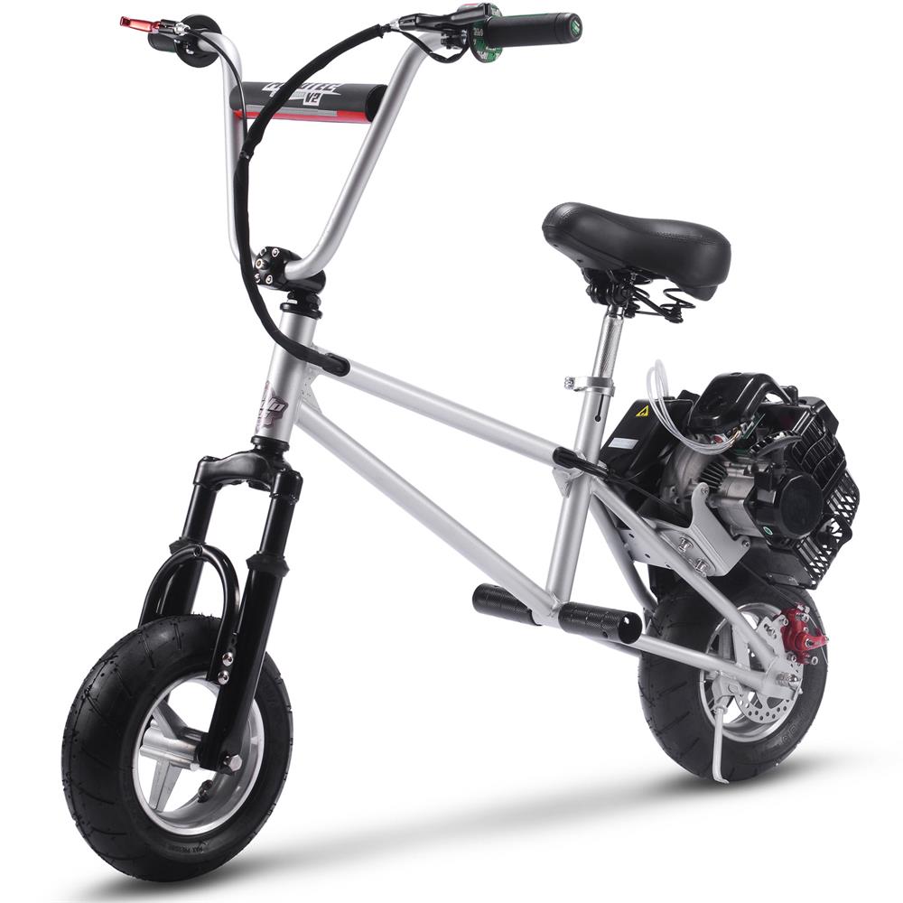 MotoTec 49cc Gas Minibike V2 Silver