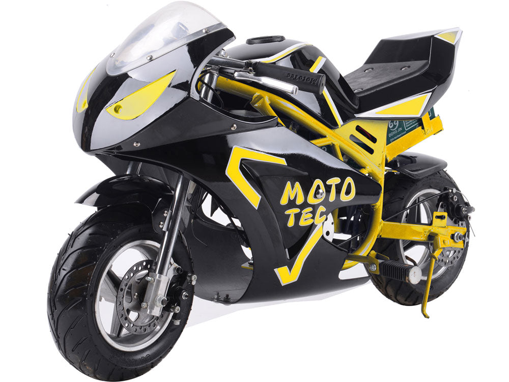 MotoTec 36v 500w Electric Pocket Sport Bike GT Yellow