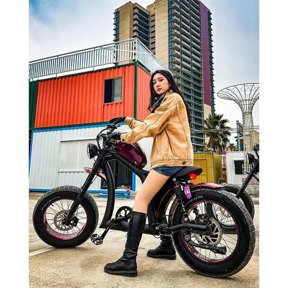 Electric Bike BIGNIU BG-X Electric Bike ,1500W Brushless Motor 48V/31.5Ah 40 Miles E-Bike Front/Rear Turn Signal Dual Suspension Black