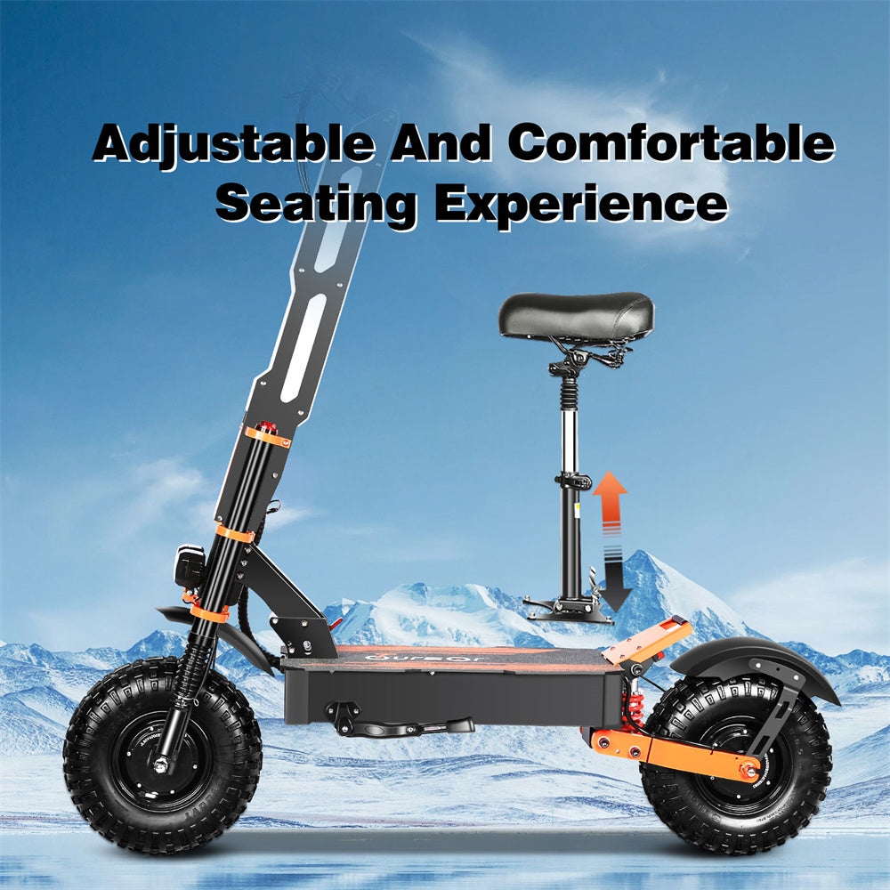 TOURSOR X8P Electric Scooter 60V 38.8AH Battery 4000W*2 Dual Motors 14inch Off-Road Tires 110KM Max Mileage 200KG Max Load Folding E-Scooter Black/Orange