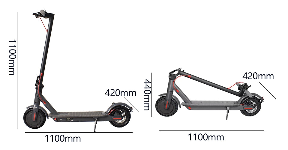A6 350W 30kM/H 10Ah Electric Scooter Black by Super Wing